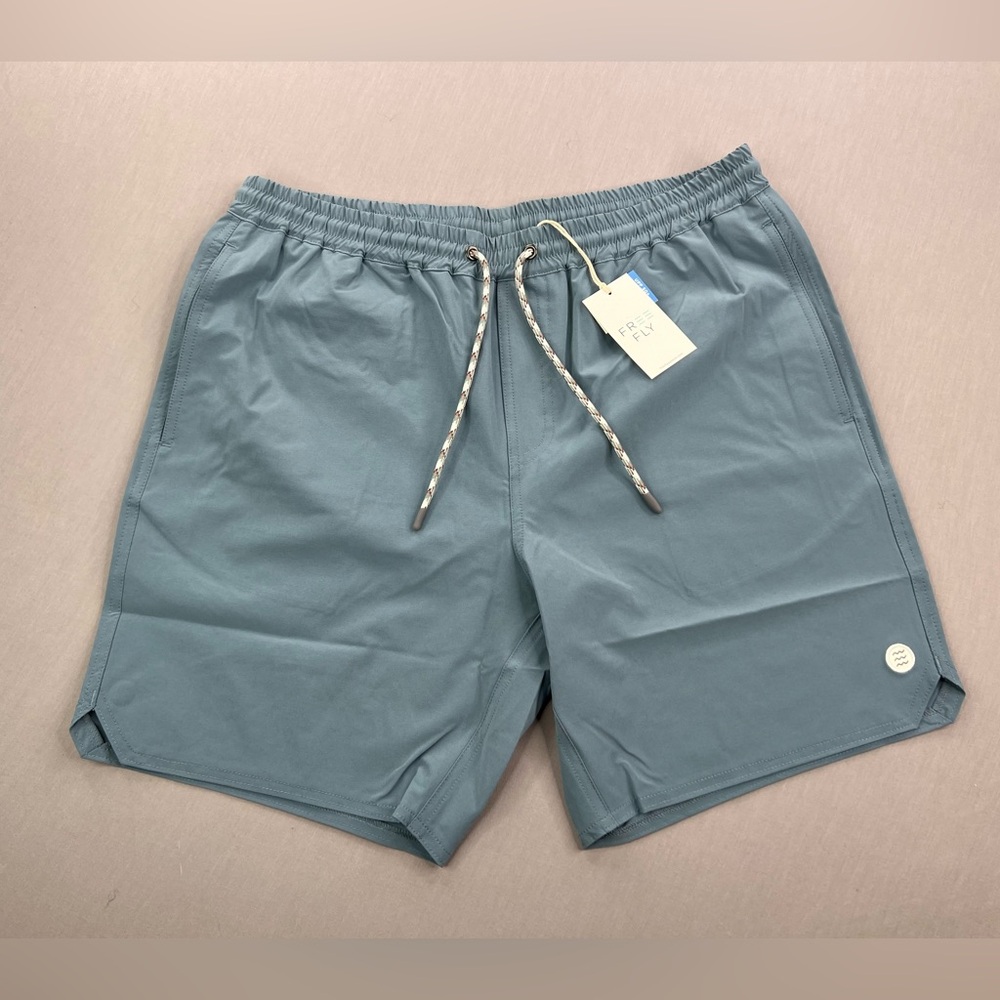 FREE FLY MENS ANDROS SWIM TRUNKS PACIFIC BLUE UPF 50+